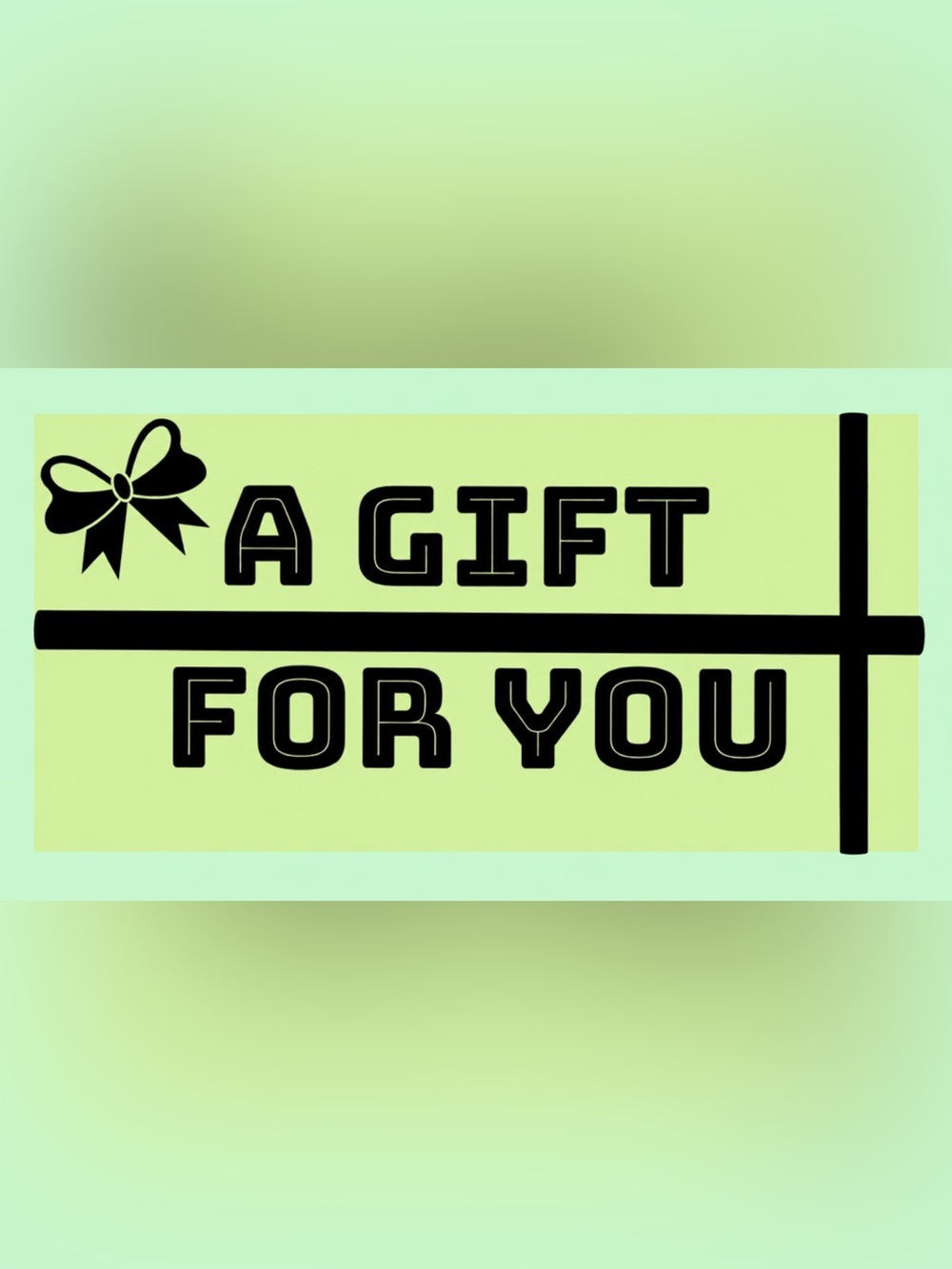50 STICKERS - 2” x 1” RECTANGLE - “A GIFT FOR‎ YOU” - BRIGHT GREEN